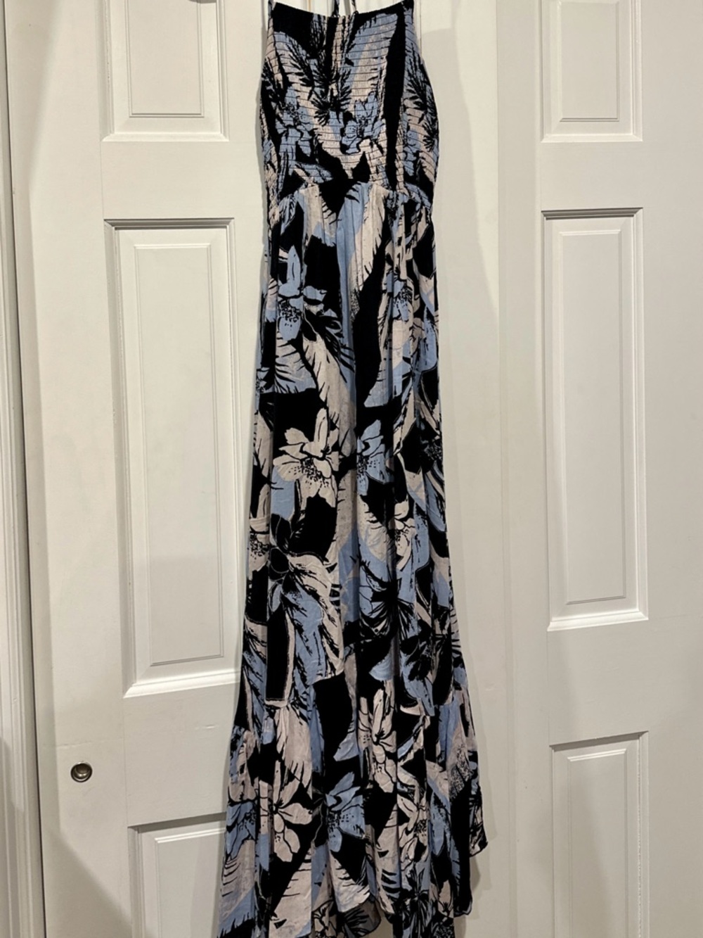 Free People Black & Light Blue Floral Maxi Dress